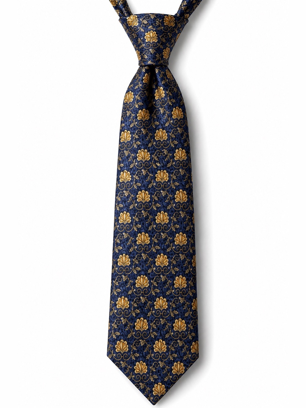 Robert Talbott Navy and Gold Floral Silk Tie